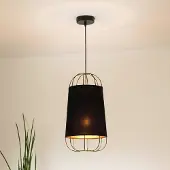 Duolla Hengelampe Lantern small, tekstil, metall, svart