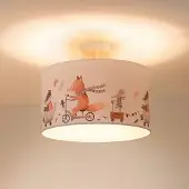 Duolla Taklampe Ferdi Kids, tekstil, hvit, fargerik