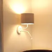 Duolla Vegglampe Roller, Soro lysegrå, hvit, med leselampe