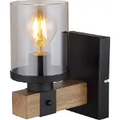 Globo Vegglampe Lila vegglampe m. trebom og glass-skjerm