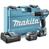 Makita DF332DSME, Boremaskin med pistolgrep, Børsteløs, Sort, Blå, 1 cm, 1500 RPM, 2,8 cm