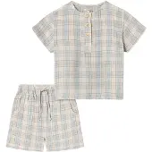 Fliink Cha Cha Shorts Sett Beige/Blå (92 / 2 år)