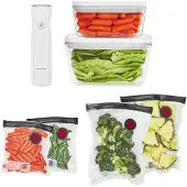 Zwilling Fresh & Save vakuumstartsett 7 stk. M/L borosilikatglass hvit