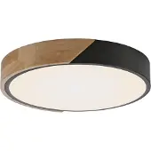 JUST LIGHT . LED-taklampe Bila, svart, Ø 32 cm, tre