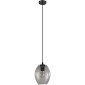 Eglo CADAQUES pendellampe i sort med sort transparent glasskjerm