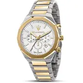Maserati Stile 45 Mm Chro W/silver Dial Br Ss+yg Klokke