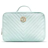 Gillian Jones Stor toalettmappe med 2 rom - Mint / Koral
