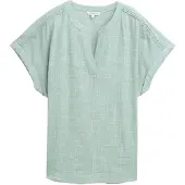 Tom Tailor 1046189 Kort Ermet Bluse