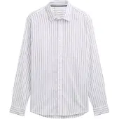 Tom Tailor Striped Slub Oxford Skjorte Med Lange Ermer