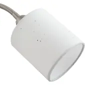 LINDBY gulvlampe Jaileen, hvit, tekstil, 171 cm, leselampe