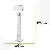 ONLI Miriel gulvlampe, høyde 170 cm, tekstil, tre
