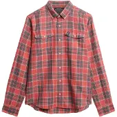 Superdry Merchant Linen Check Skjorte Med Lange Ermer