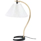 Gubi bordlampe Timberline, tre/hvit, lin, H 50 cm
