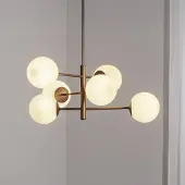 Domiluce Aurora hengelampe, brun, Ø 60 cm, 6 lyskilder, glass, E14