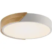 JUST LIGHT . LED-taklampe Bila, hvit, Ø 32 cm, tre