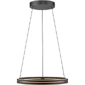 Paul Neuhaus LED-hengelampe E-Loop, eik/svart perle, Ø 70 cm aluminium, CCT
