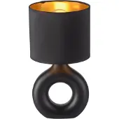 JUST LIGHT . Carara bordlampe, keramisk fot, svart