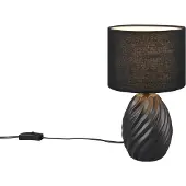 Reality Melva bordlampe, matt svart, Ø 18 cm, keramikk, E14