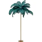 Kare Feather Palm gulvlampe med fjærer, grønn