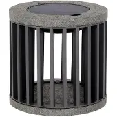 LES JARDINS LED-solcellelampe Halo, grå, aluminium/granitt