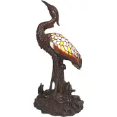 Clayre & Eef Bordlampe 5LL-6064 stork, Tiffany-stil