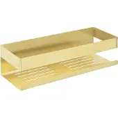 Wenko Rustfri stål væghylde mat guld 30 x 10,5 x 8 cm - Monteres nemt uden boring med Turbo-Loc systemet – stærk og holdbar klæbepude