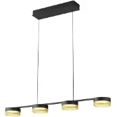 HELL LED-hengelampe Mesh 4 lysk. dimmer, svart/gull