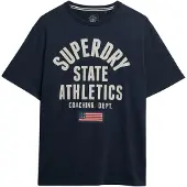 Superdry for man. M1012176A Athletic Essential navy T-shirt (L), Casual, Cotton, Short sleeve