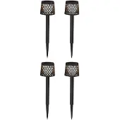 Newgarden LED-solcellelampe Gretita, svart, jordspyd, 4-pakning