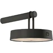 JUST LIGHT . LED-vegglampe Arma, svart plast IP44