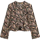 Superdry for woman. W6012101A Multicoloured printed blouse (XS), Casual, Multicolor, Viscose, Long sleeve