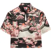 Superdry Mandarin Jacquard Kortarmet T-skjorte