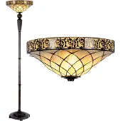 Clayre & Eef Gulvlampe Diamond i Tiffany-stil