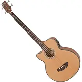 Gear4Music Elektroakustisk Venstrehendt Bassgitar fra Natural