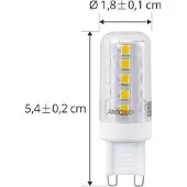 Arcchio LED-pære, G9, 2,6 W, klar, 2 700 K
