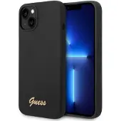 GUESS GUHCP14MSLSMK iPhone 14 Plus 6,7 "svart / svart hardt etui Silikon Vintage Gold Logo