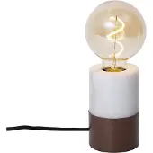 QAZQA Moderne bordlampe bronse med hvit marmor - Marissa