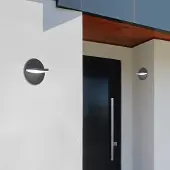 VIOKEF Utendørs LED-vegglampe Letty, mørkegrå, Ø 18 cm, metall, IP65