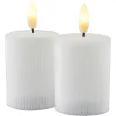 Sirius Home Sirius Smilla oppladbart miniblokkslys - hvit - 2 stk
