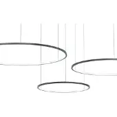 Milagro Lighting LED-hengelampe Saturno, svart, 3 lyskilder, metall, 4.000 K