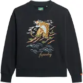 Superdry for woman. W2012248A Suika Loose black sweatshirt (L), Casual, Cotton