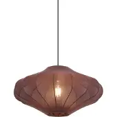 QAZQA Japandi pendellampe brun med stoffskjerm 50 cm - Plu