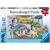 Ravensburger Puslespill - 2x12 Brikker - Blue Lights On The Way - - OneSize - Puslespill