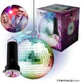 Partyfunlights Rotating Mirror Ball with LED