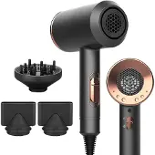 INF Hårføner med diffusor og munnstykke 5 hastigheter Black