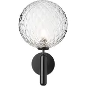 Nuura utendørs vegglampe Miira, Ø 20 cm, svart/klar