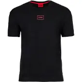 HUGO for man. 50525236 Stretch cotton t-shirt with logo print black (XL), Casual, Short sleeve