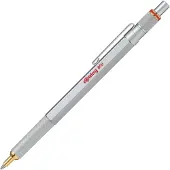 Rotring 800 Ballpoint Pen | Medium Point | Black Ink | Silver Barrel | Refillable