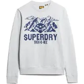 Superdry for man. M2013716A Lo-Fi Outdoors Graphic Crew sweatshirt grey (L), Casual, Organic Cotton, Sustainable