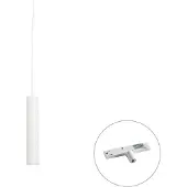 QAZQA Design pendellampe hvit inkl. 1-fase skinneadapter - Slimline Tuba Small